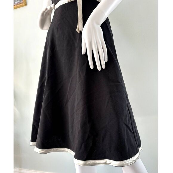 Vintage Y2K BCX Black Satin Trim Fit & Flare Dress Cocktail Party Dress size XS - Picture 5 of 11